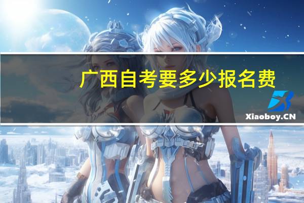 广西自考要多少报名费