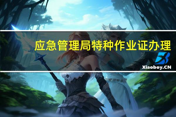 应急管理局特种作业证办理