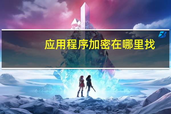 应用程序加密在哪里找