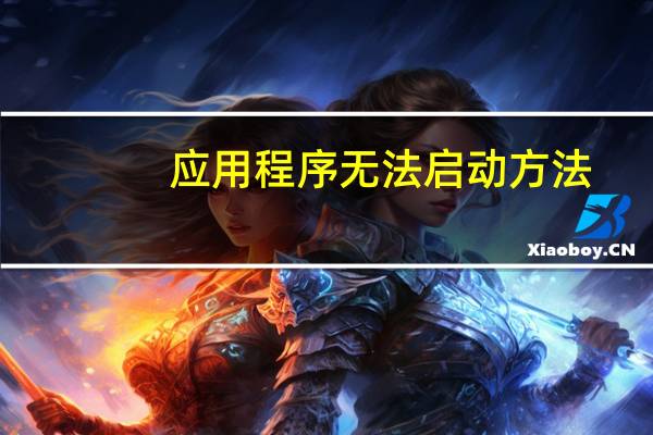 应用程序无法启动方法