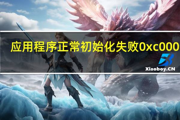 应用程序正常初始化失败0xc000135