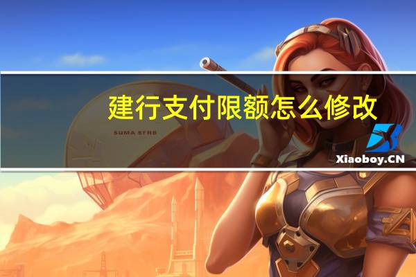 建行支付限额怎么修改
