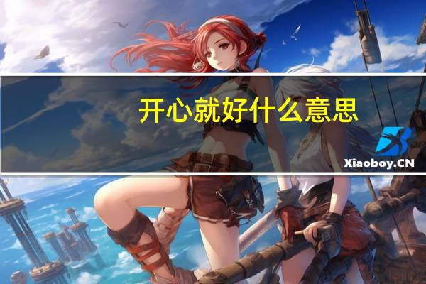 开心就好什么意思