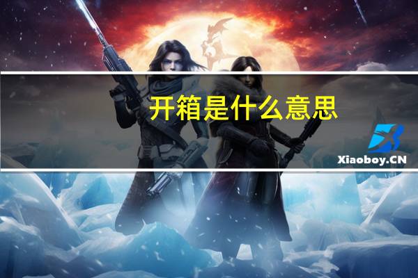 开箱是什么意思