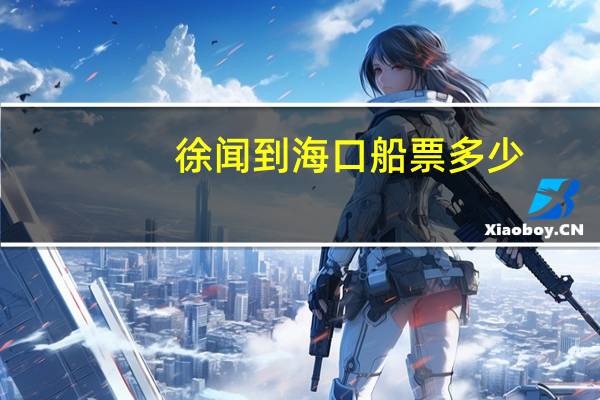 徐闻到海口船票多少