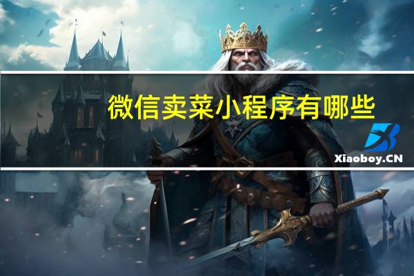 微信卖菜小程序有哪些