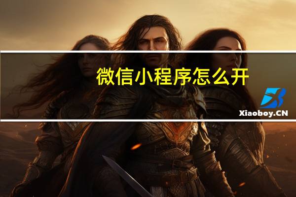 微信小程序怎么开