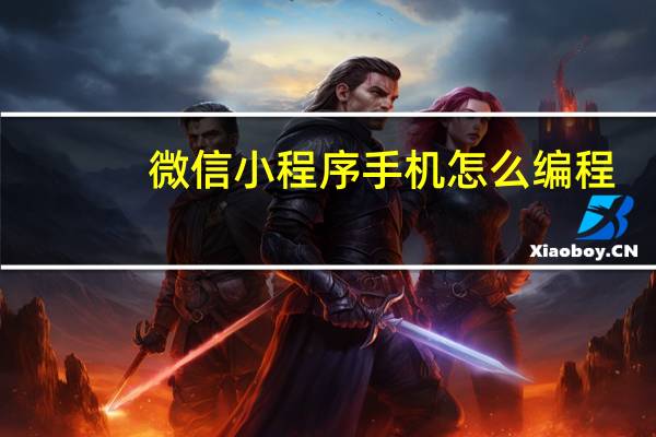 微信小程序手机怎么编程