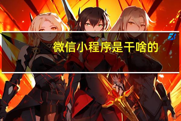 微信小程序是干啥的