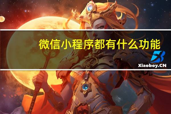 微信小程序都有什么功能