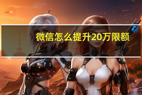微信怎么提升20万限额