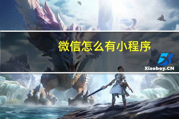 微信怎么有小程序