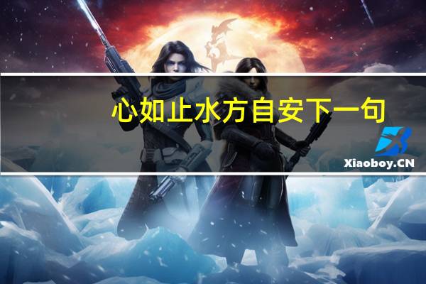心如止水方自安下一句