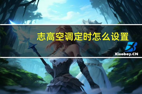 志高空调定时怎么设置