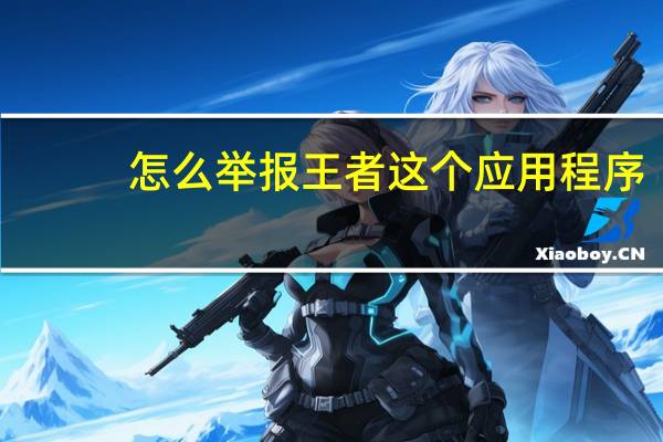 怎么举报王者这个应用程序