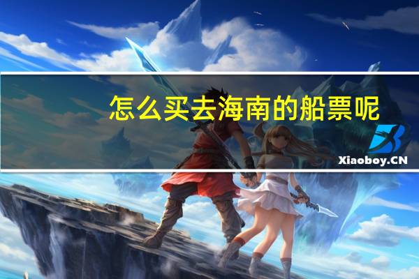 怎么买去海南的船票呢