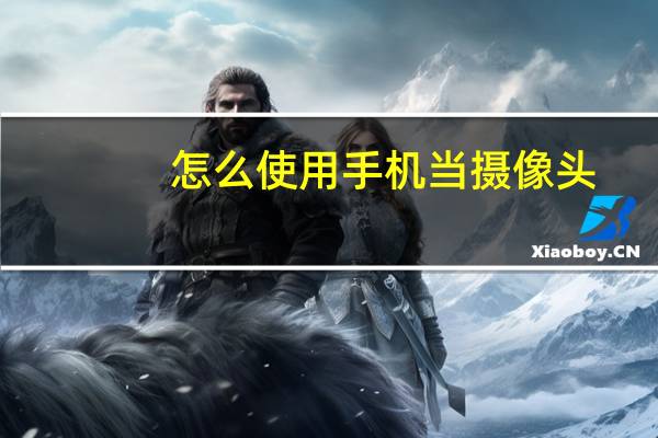 怎么使用手机当摄像头