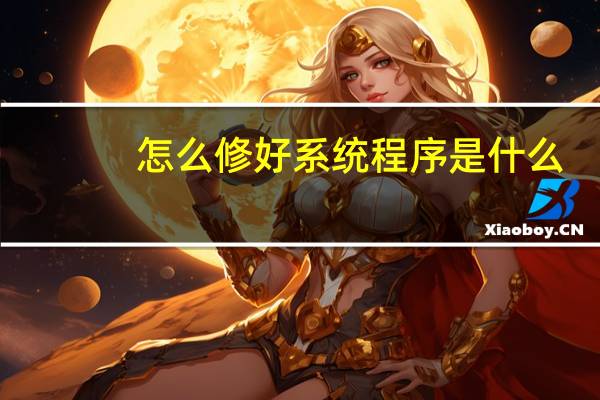 怎么修好系统程序是什么