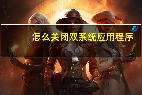 怎么关闭双系统应用程序