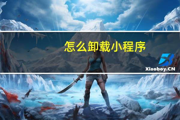 怎么卸载小程序