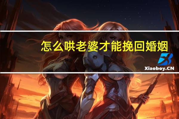 怎么哄老婆才能挽回婚姻