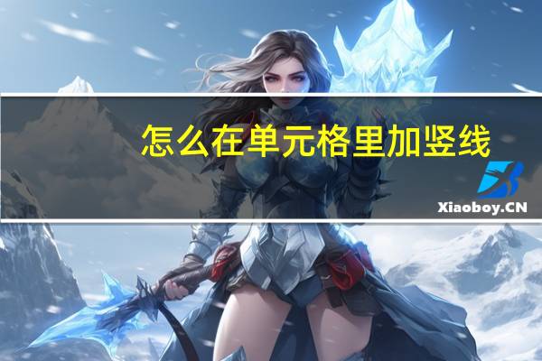怎么在单元格里加竖线