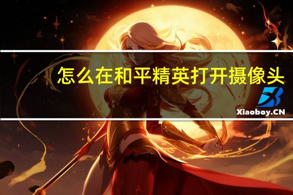 怎么在和平精英打开摄像头