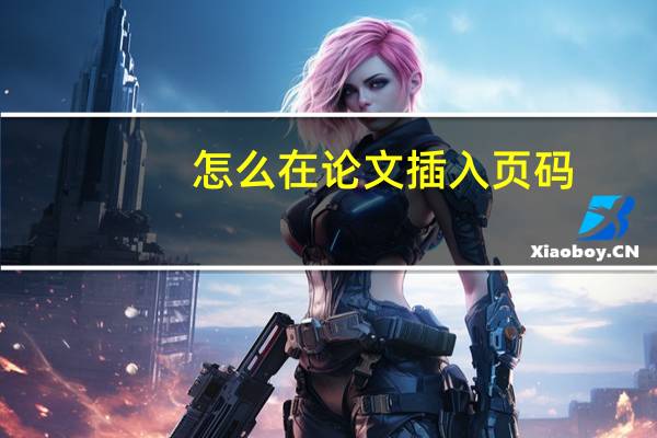 怎么在论文插入页码