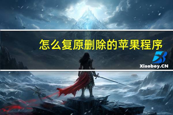 怎么复原删除的苹果程序