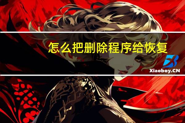 怎么把删除程序给恢复