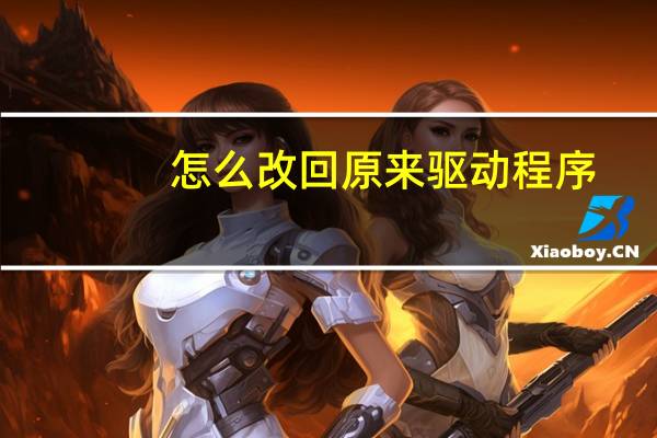 怎么改回原来驱动程序