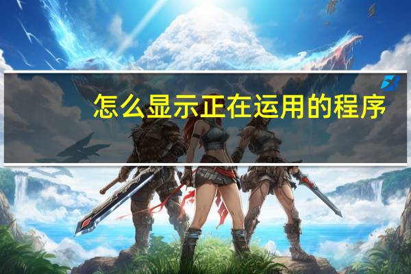 怎么显示正在运用的程序