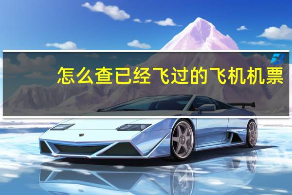怎么查已经飞过的飞机机票