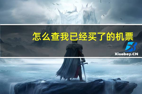 怎么查我已经买了的机票