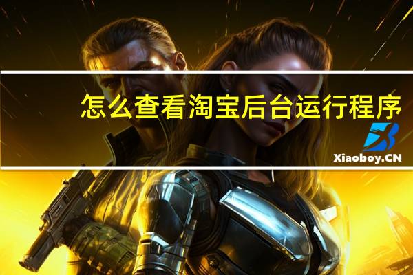怎么查看淘宝后台运行程序