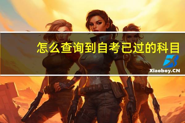 怎么查询到自考已过的科目