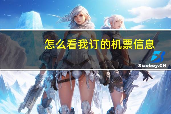 怎么看我订的机票信息