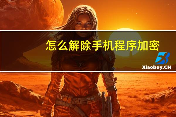 怎么解除手机程序加密