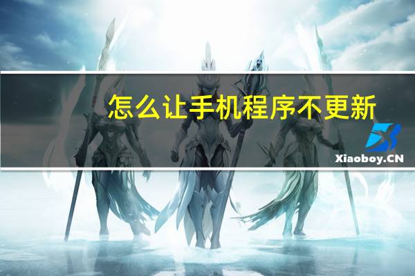 怎么让手机程序不更新