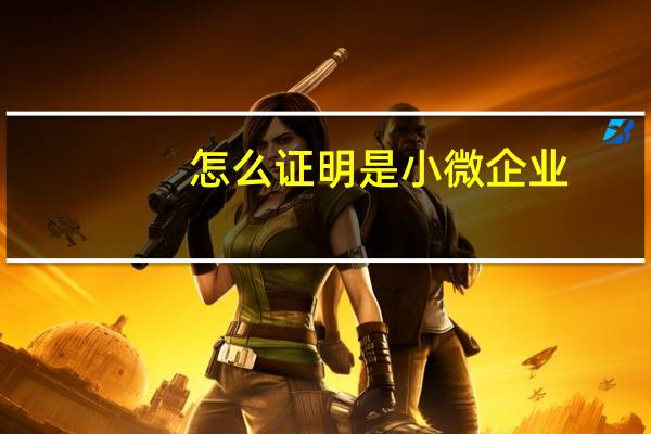 怎么证明是小微企业