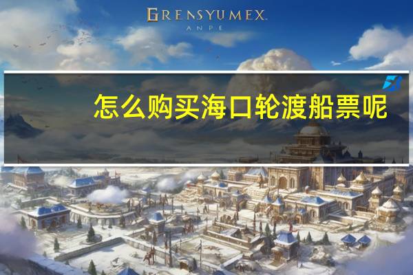怎么购买海口轮渡船票呢