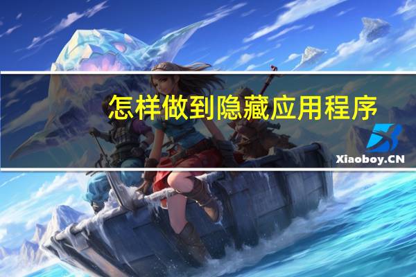 怎样做到隐藏应用程序