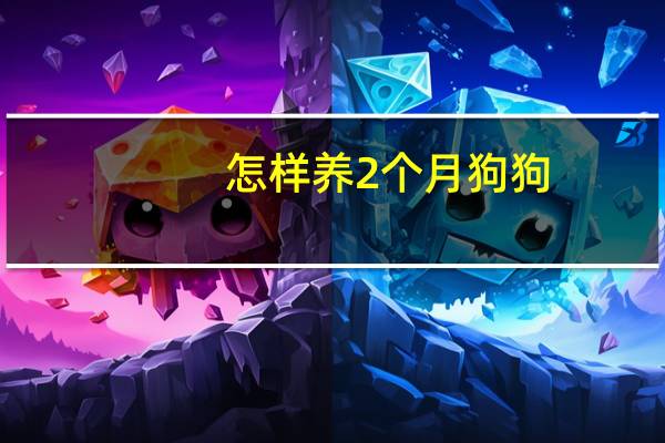 怎样养2个月狗狗