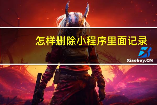 怎样删除小程序里面记录