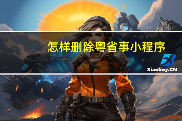 怎样删除粤省事小程序
