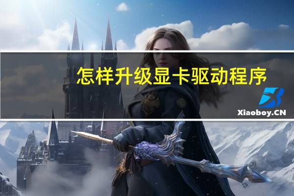 怎样升级显卡驱动程序
