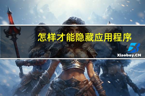 怎样才能隐藏应用程序