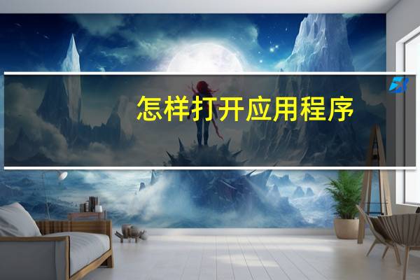 怎样打开应用程序