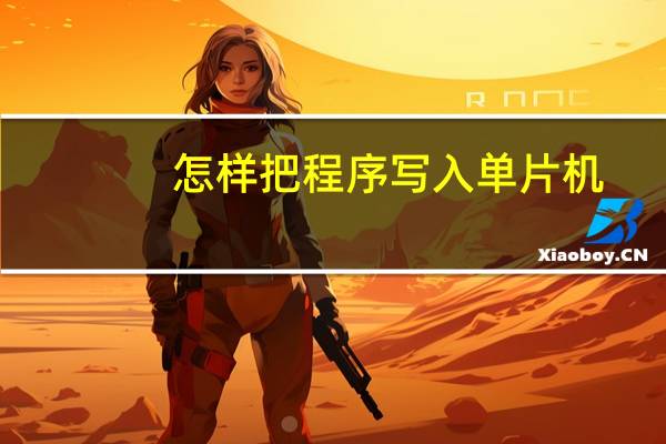 怎样把程序写入单片机