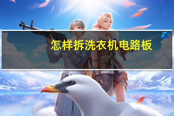 怎样拆洗衣机电路板